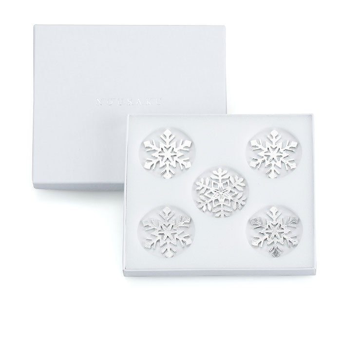 雪の結晶 錫製 コースター 箸置き カトラリーレスト ティンクリスタル 能作