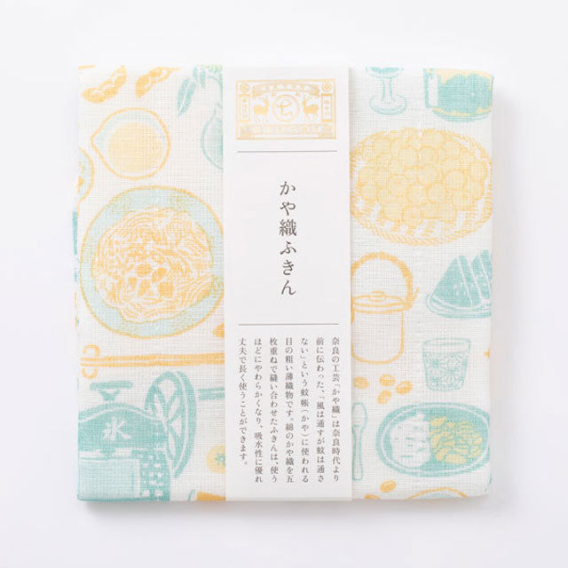 中川政七商店 かや織ふきん 春の花紋様 日本製 ギフト 贈り物 FOUR