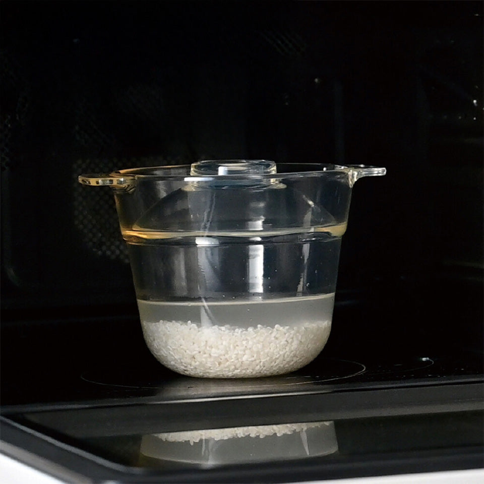 HARIO 電子レンジ用 炊飯器 一膳屋 一人暮らし ガラス製 0.5合 1合