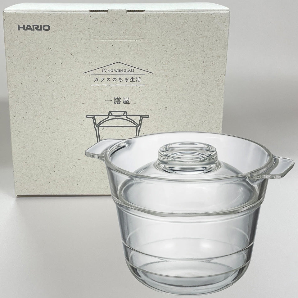 HARIO 電子レンジ用 炊飯器 一膳屋 一人暮らし ガラス製 0.5合 1合