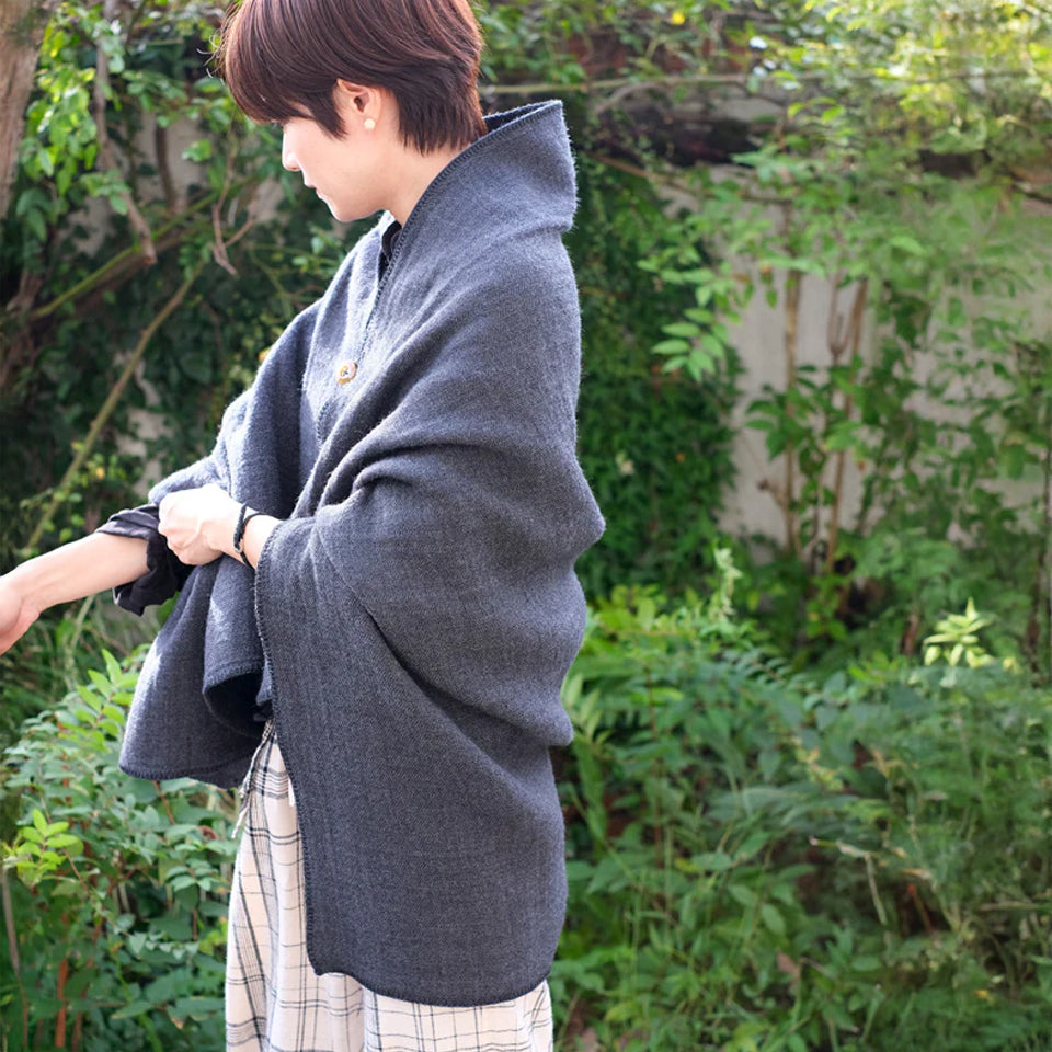 3重ガーゼ ブランケット ポンチョ メリノウール100％ チクチクしない