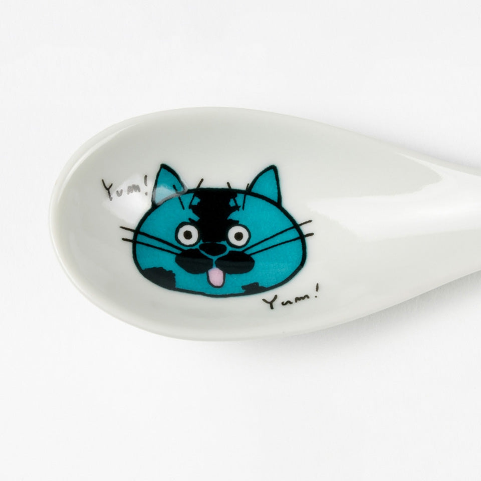 ネコジェラシーレンゲ スプーン 猫柄 ねこ 九谷焼 KUTANI SEAL クタニシール