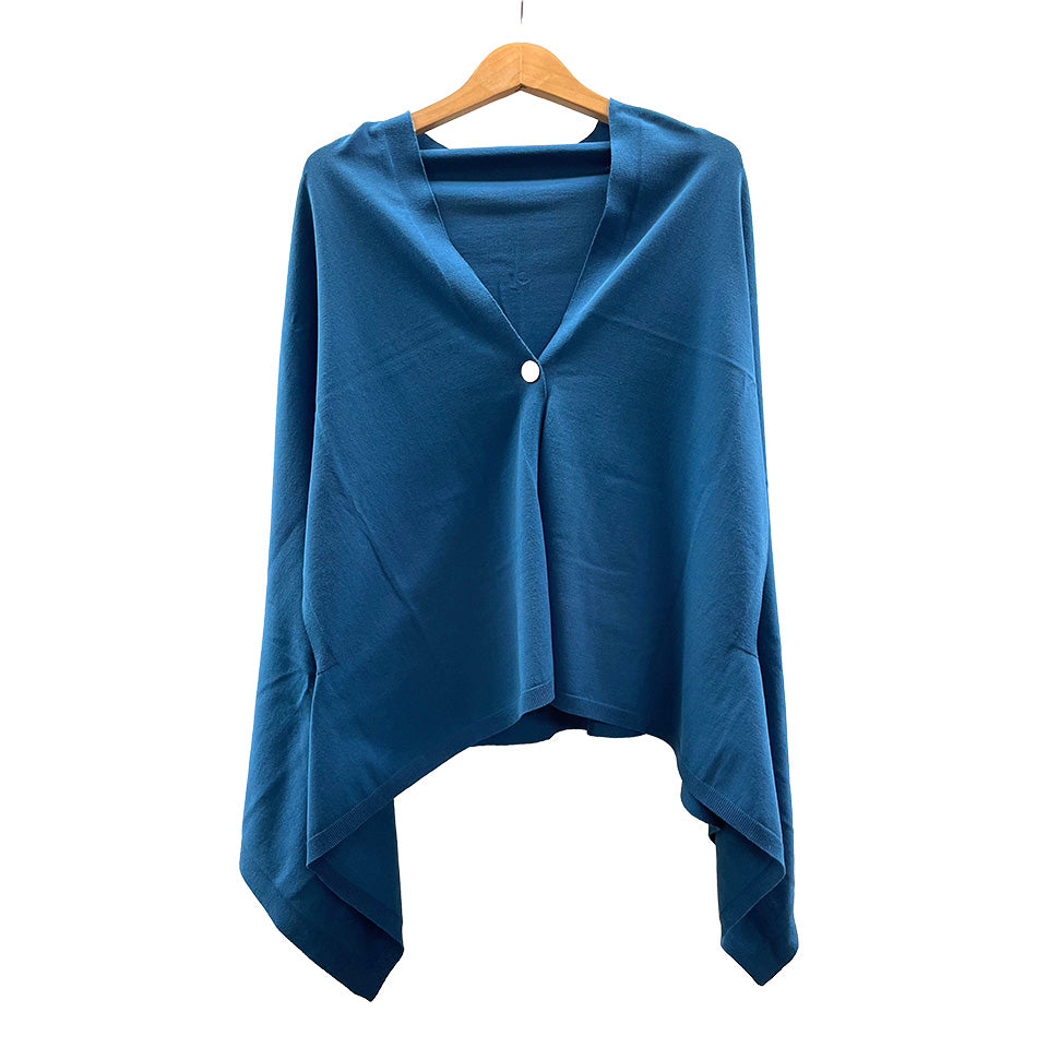 五泉ニット ストールポンチョ UVカットボタン付き 紫外線対策 nico はおり カーディガン