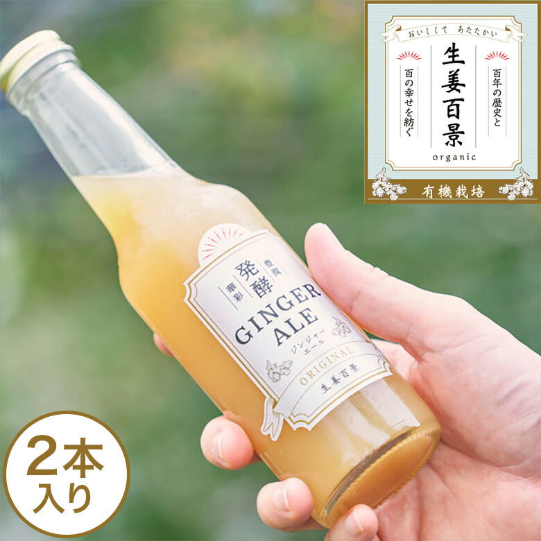 日本の発酵ジンジャーエール 2本セット オーガニック 炭酸飲料 ジュース 温活 ギフト 生姜百景
