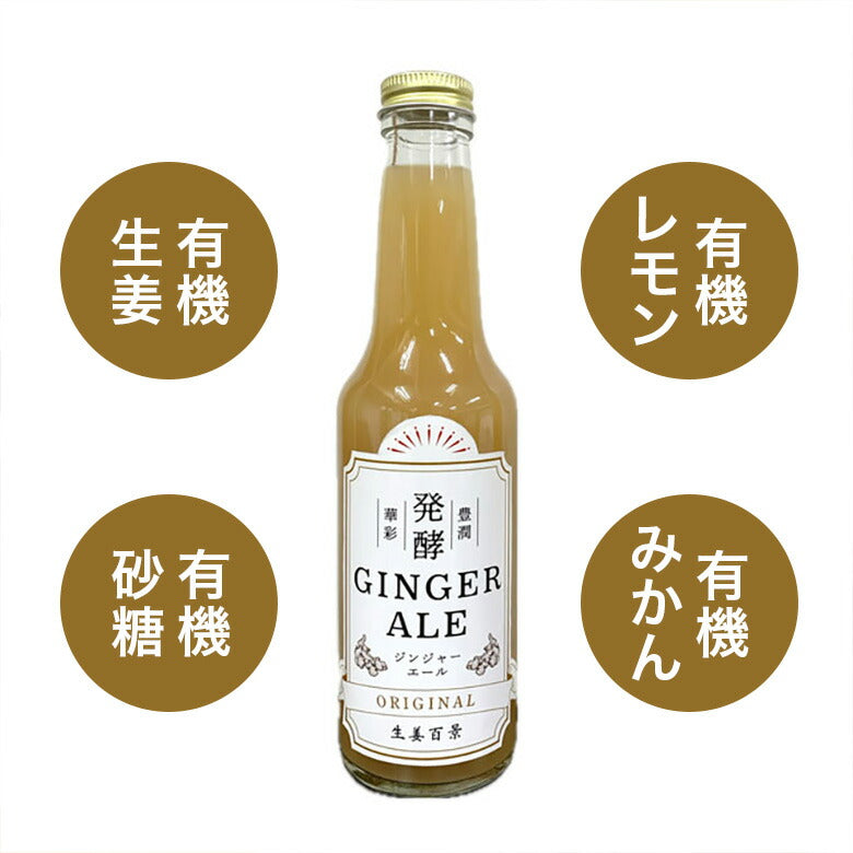 日本の発酵ジンジャーエール 2本セット オーガニック 炭酸飲料 ジュース 温活 ギフト 生姜百景