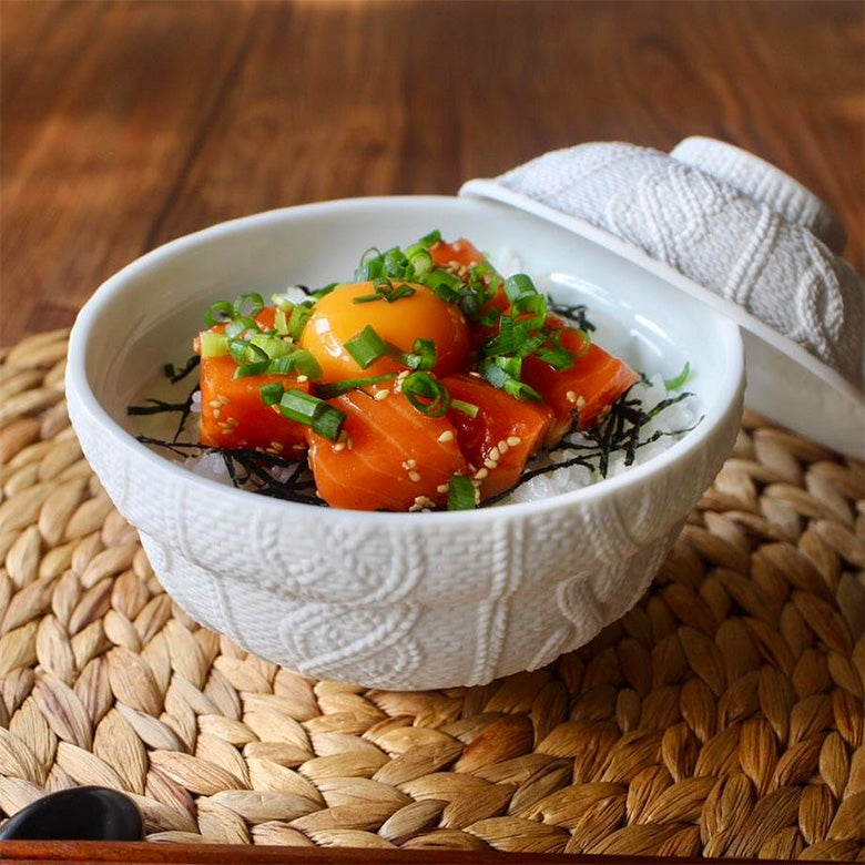 ニットみたいな柄のどんぶり 磁器 電子レンジ・食洗機可 Trace Face