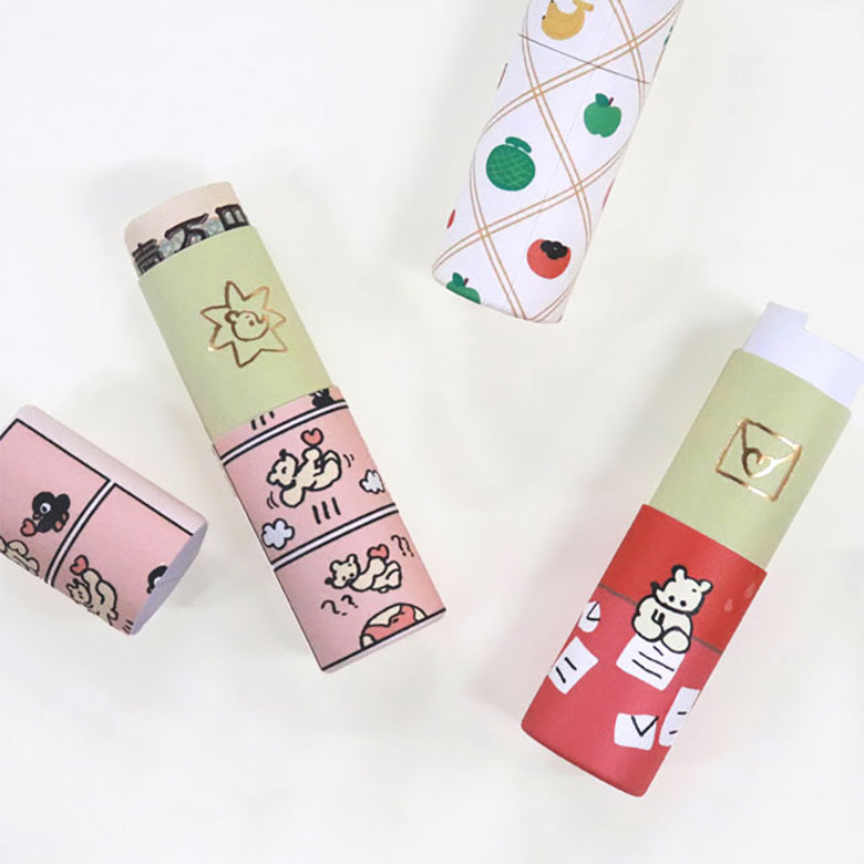 筒形のギフトボックス 筒のポチ袋 POCHI-PON 3個入り バレンタイン
