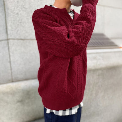 五泉ニット ウール ローゲージ セーター アラン柄 サイフク