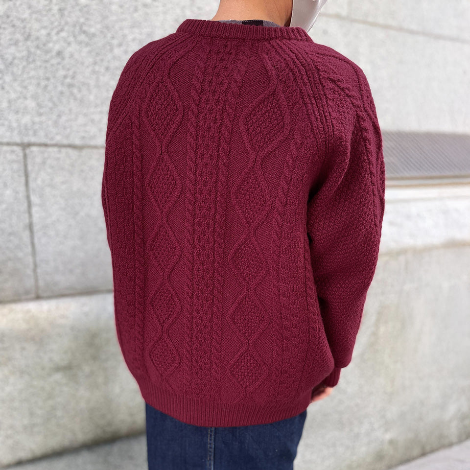 五泉ニット ウール ローゲージ セーター アラン柄 サイフク