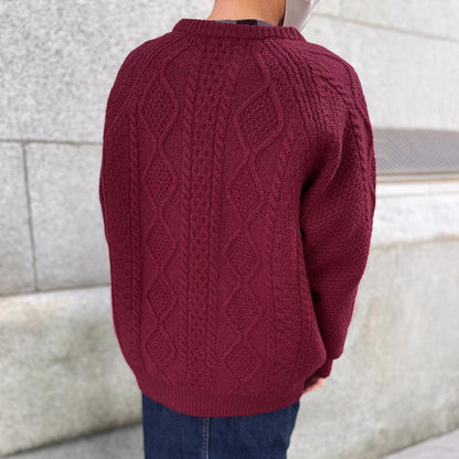 五泉ニット ウール ローゲージ セーター アラン柄 サイフク