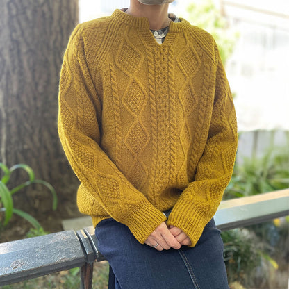 五泉ニット ウール ローゲージ セーター アラン柄 サイフク