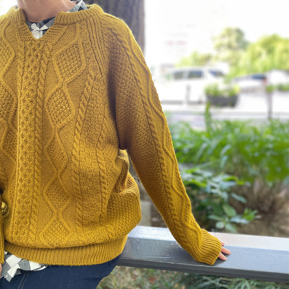 五泉ニット ウール ローゲージ セーター アラン柄 サイフク