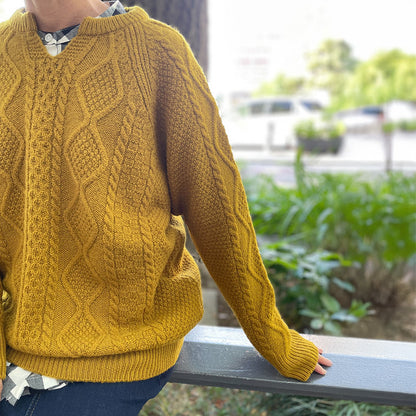 五泉ニット ウール ローゲージ セーター アラン柄 サイフク