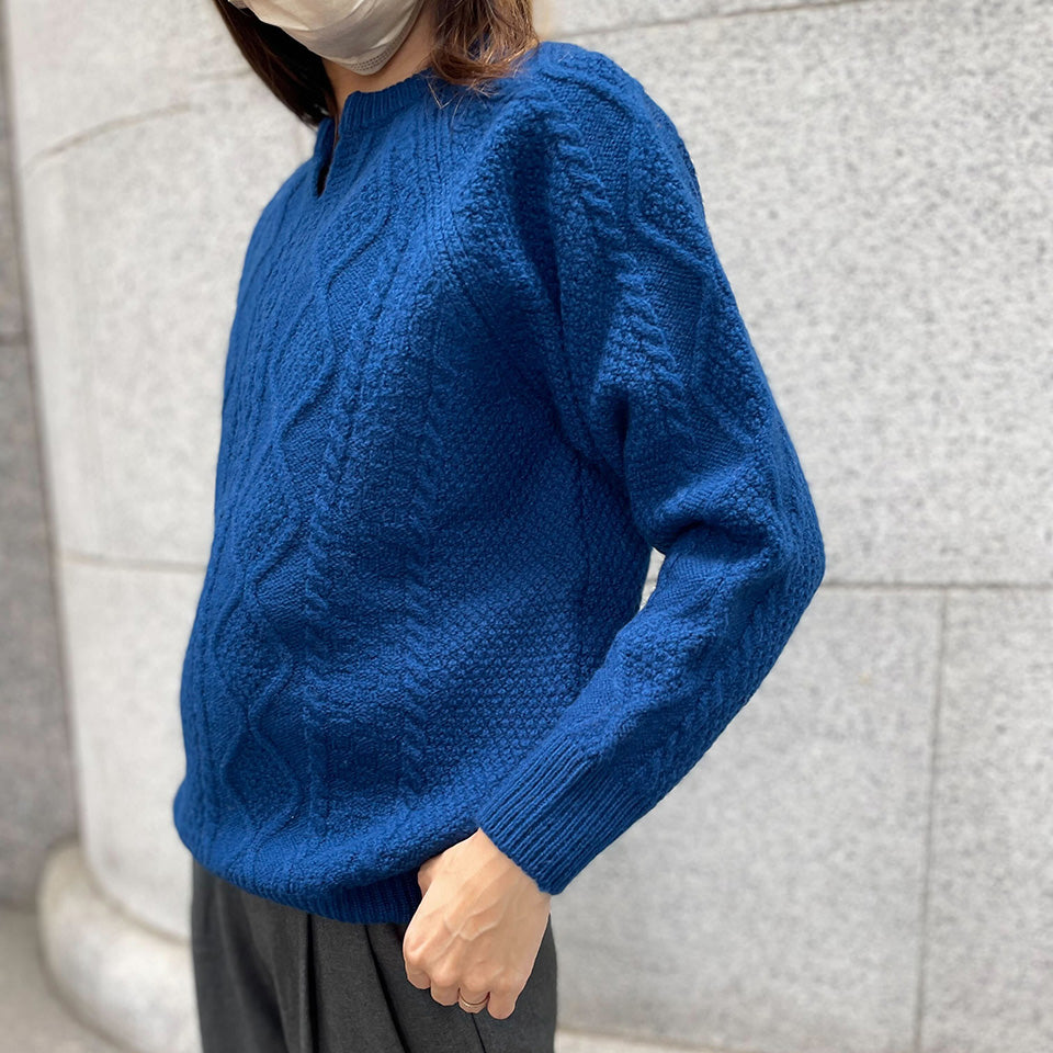 五泉ニット ウール ローゲージ セーター アラン柄 サイフク