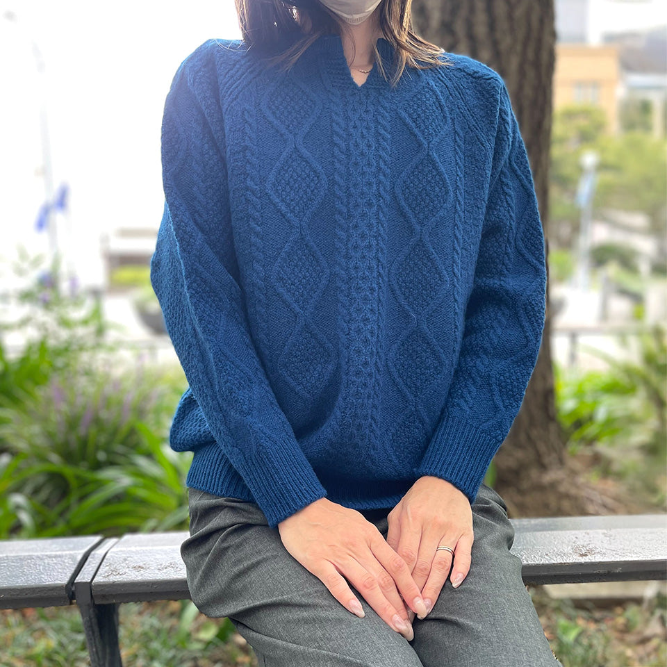 五泉ニット ウール ローゲージ セーター アラン柄 サイフク FOUR