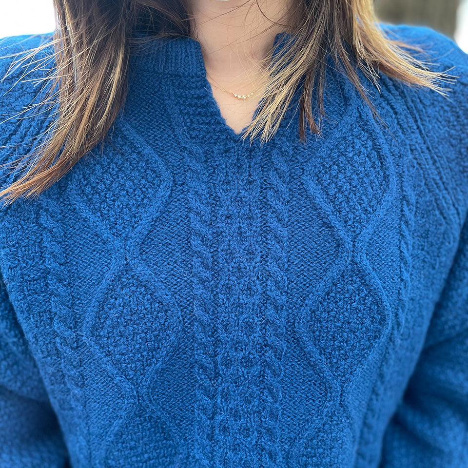 五泉ニット ウール ローゲージ セーター アラン柄 サイフク