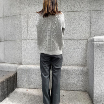 五泉ニット ウール ローゲージ セーター アラン柄 サイフク