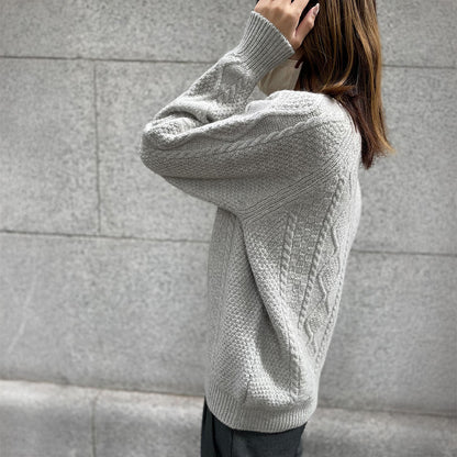 五泉ニット ウール ローゲージ セーター アラン柄 サイフク