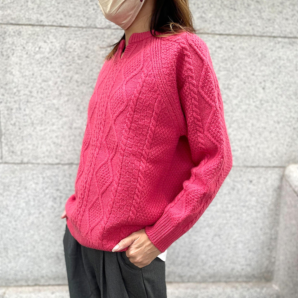 五泉ニット ウール ローゲージ セーター アラン柄 サイフク