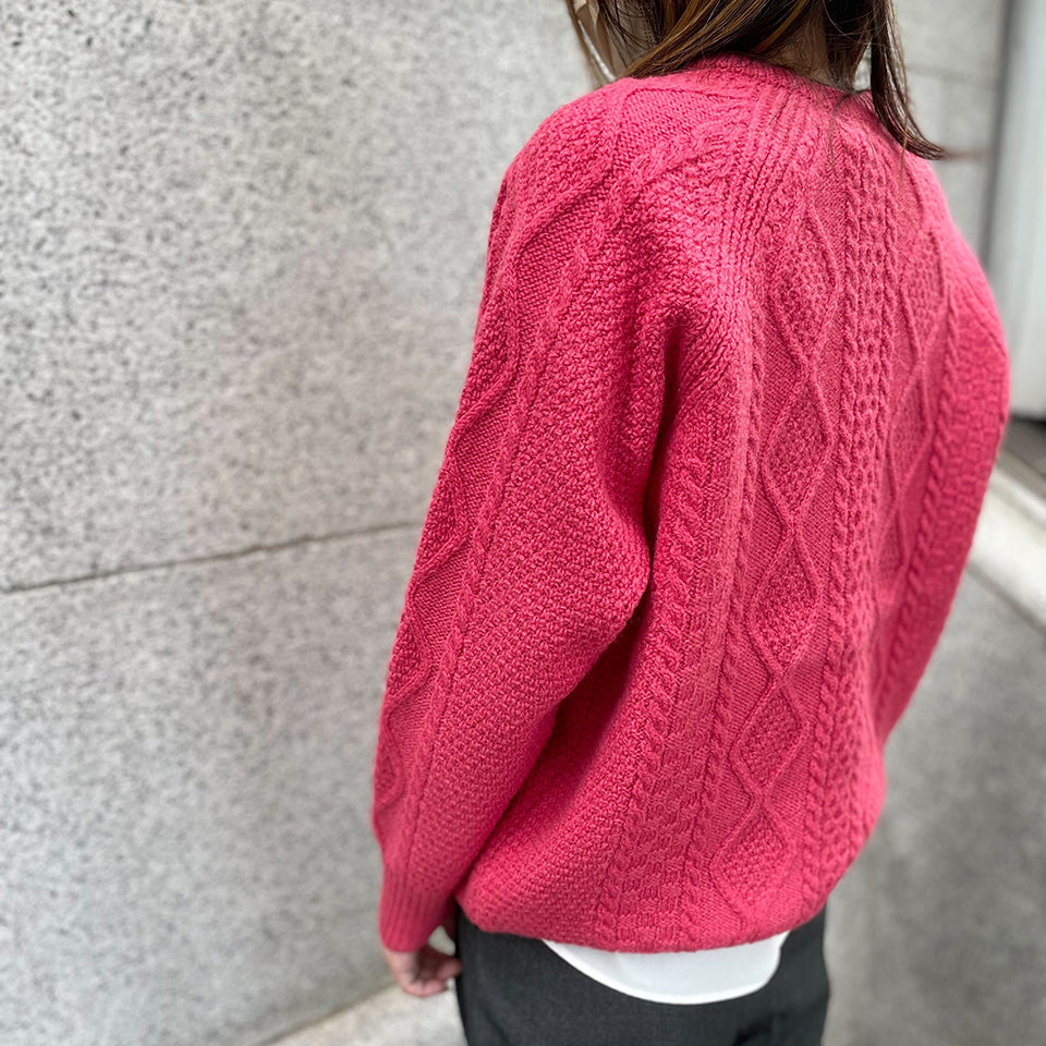 五泉ニット ウール ローゲージ セーター アラン柄 サイフク