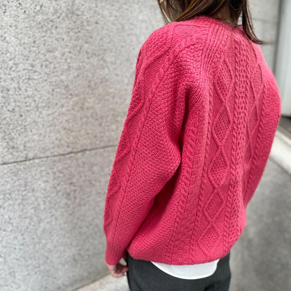 五泉ニット ウール ローゲージ セーター アラン柄 サイフク