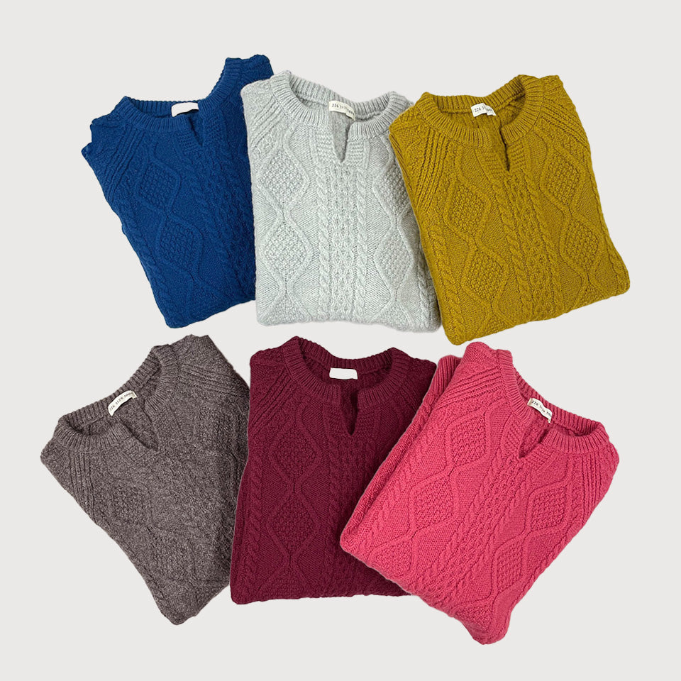 五泉ニット ウール ローゲージ セーター アラン柄 サイフク