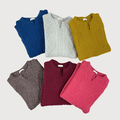 五泉ニット ウール ローゲージ セーター アラン柄 サイフク