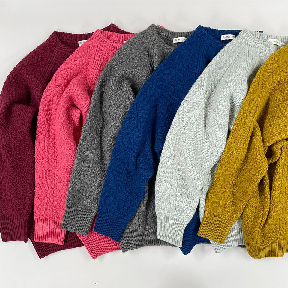 五泉ニット ウール ローゲージ セーター アラン柄 サイフク