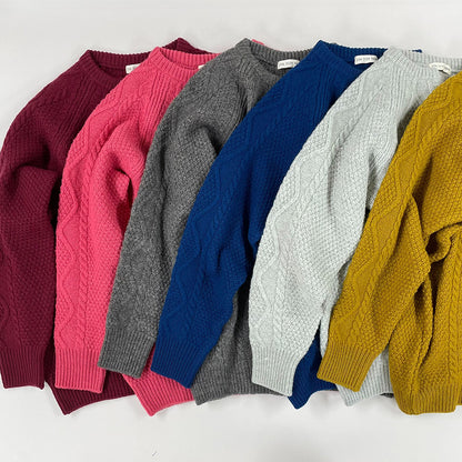 五泉ニット ウール ローゲージ セーター アラン柄 サイフク