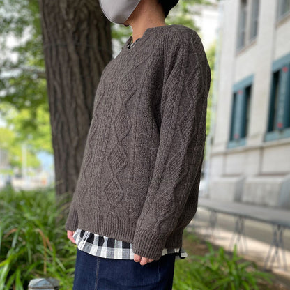 五泉ニット ウール ローゲージ セーター アラン柄 サイフク