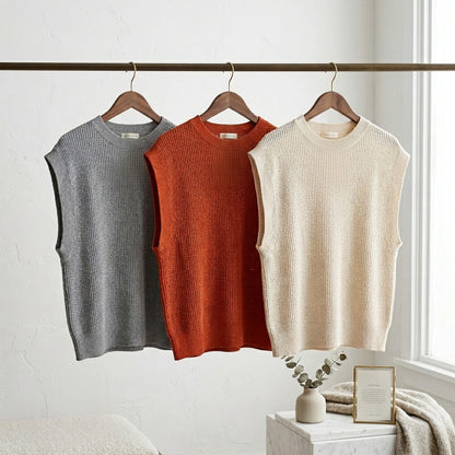 五泉ニット ゆったりベスト 洗える和紙