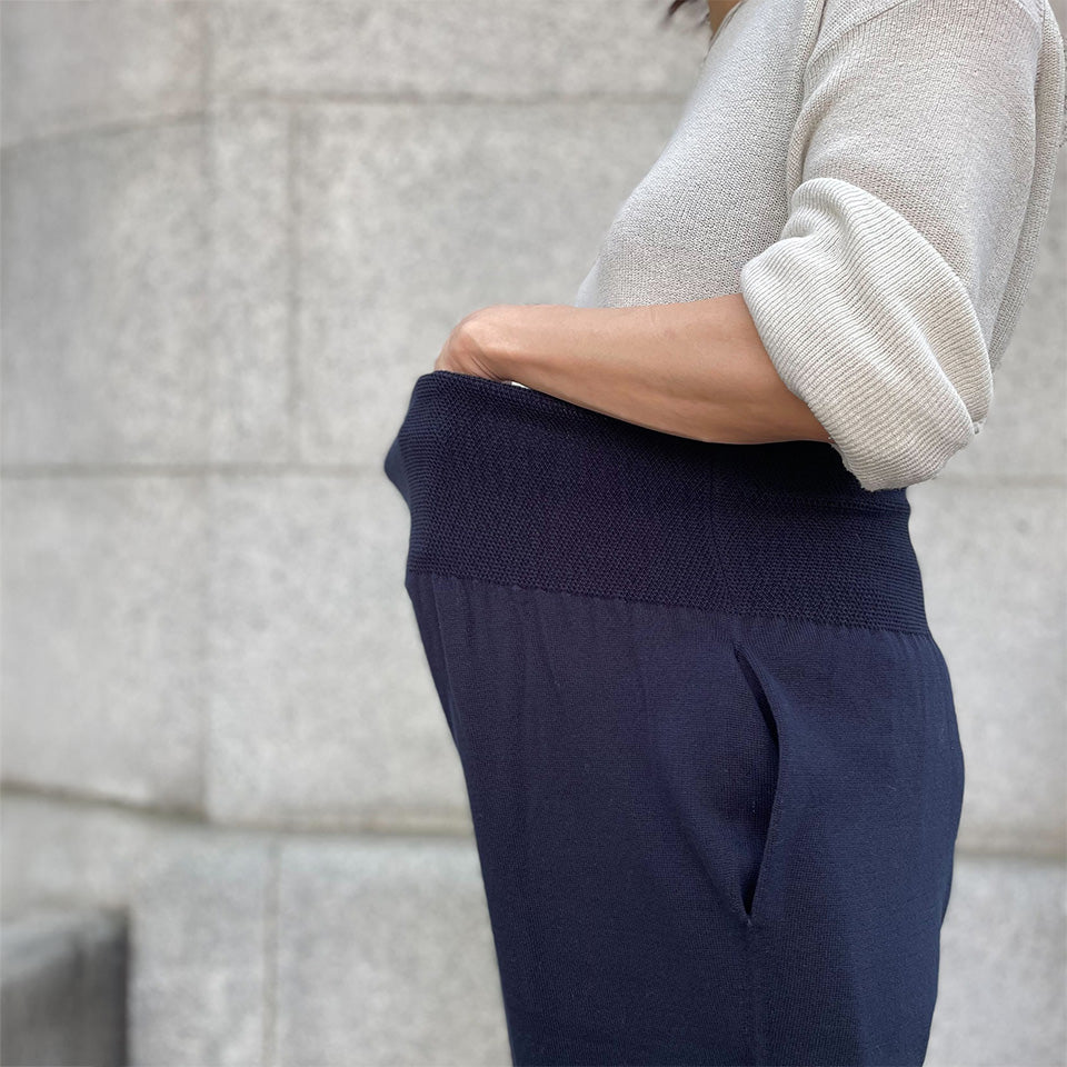 五泉ニット のびるニットパンツ レギュラータイプ ポケット付き オーガニックコットン ルームウェア ワンマイルウェア 部屋着