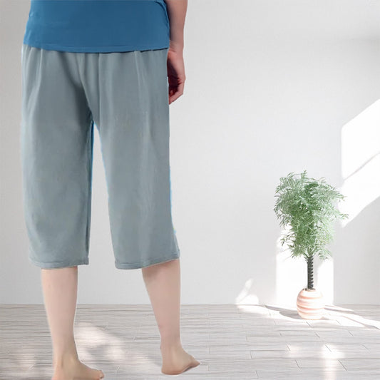 五泉ニット のびるパンツ オーガニックコットン ミドル丈 ショート丈