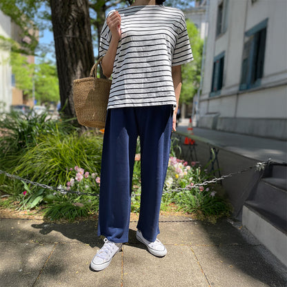 五泉ニット のびるワイドパンツ さらさら綿麻 レディース