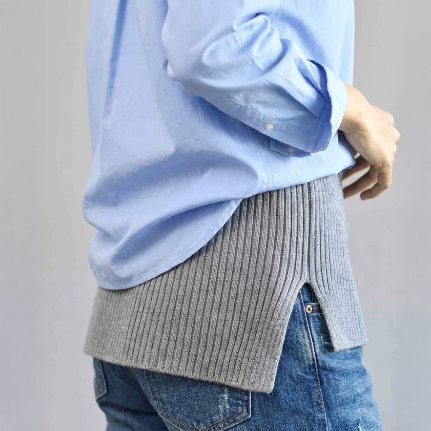 五泉ニット みせる腹巻き ウール ロングタイプ 可愛い おなかをつつむ / 見せるハラマキ 付け裾