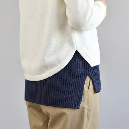 五泉ニット みせる腹巻き ウール ロングタイプ 可愛い おなかをつつむ / 見せるハラマキ 付け裾