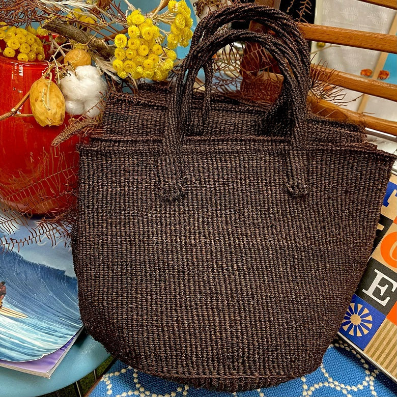 サイザルバッグ 9インチ ケニア産のカゴバッグ