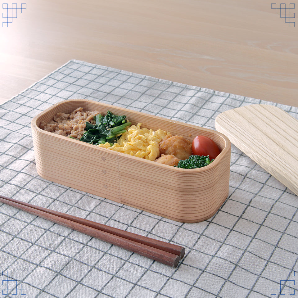 曲げわっぱ 弁当箱 スリム 三ツ星弁当箱 木製 500ml 杉 桐 女性 小学生