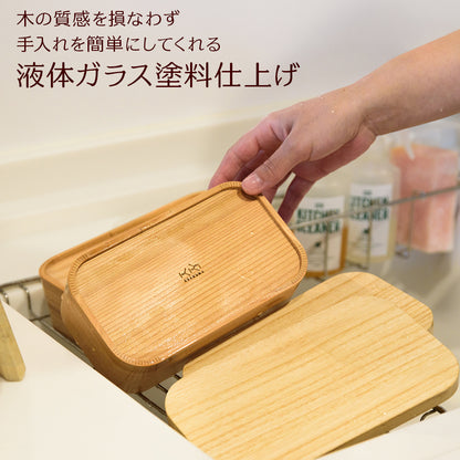 桐だんす屋さんの曲げわっぱ弁当箱 スリム 500ml