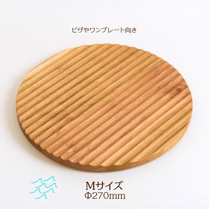 トーストプレート 木製 波乗りパン皿 国産山桜 朝食プレート カッティングボード