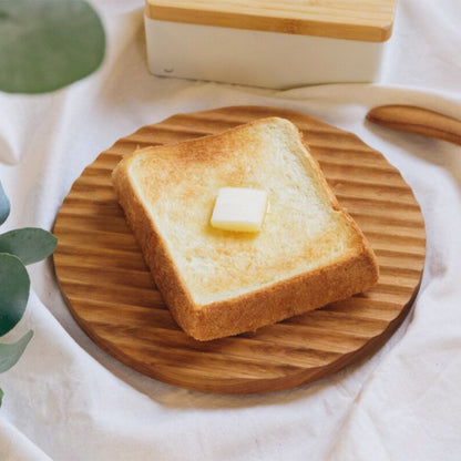 トーストプレート 木製 波乗りパン皿 国産山桜 朝食プレート カッティングボード