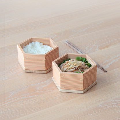 桐だんす屋さんのおひつ弁当箱 二段 てのひらおひつ