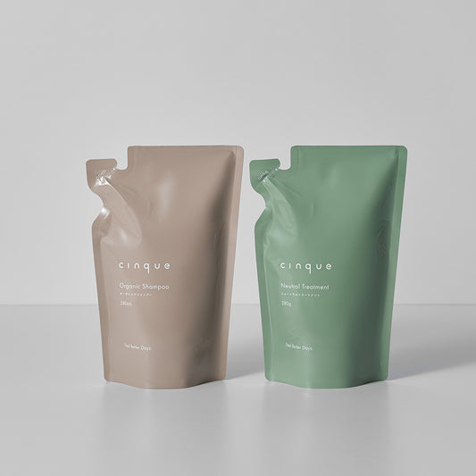 cinque オーガニックシャンプー トリートメント 詰め替え用 280ml ノンシリコン