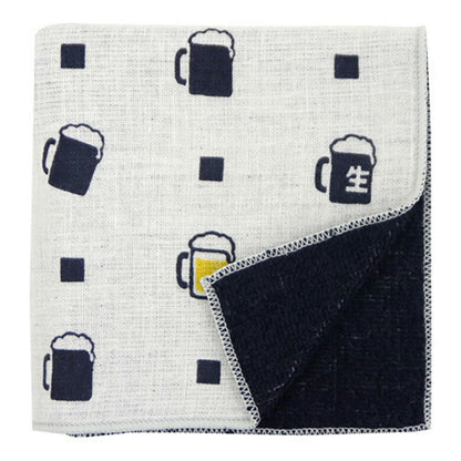 和ハンドタオル ハンカチ ガーゼ パイル 花 ケーキ フラワー 綿100％