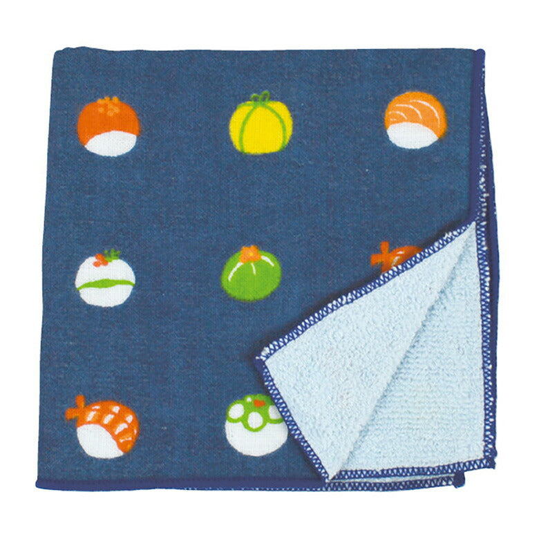 和ハンドタオル ハンカチ ガーゼ パイル 花 ケーキ フラワー 綿100％