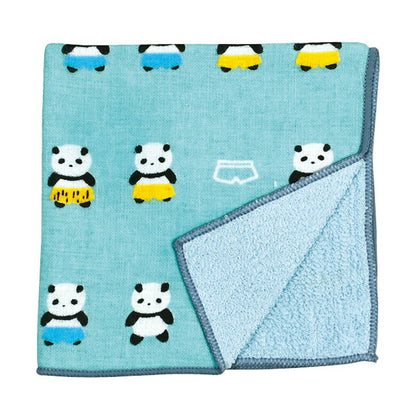 和ハンドタオル ハンカチ ガーゼ パイル 動物 型染め うさぎ 猫 犬 シマエナガ