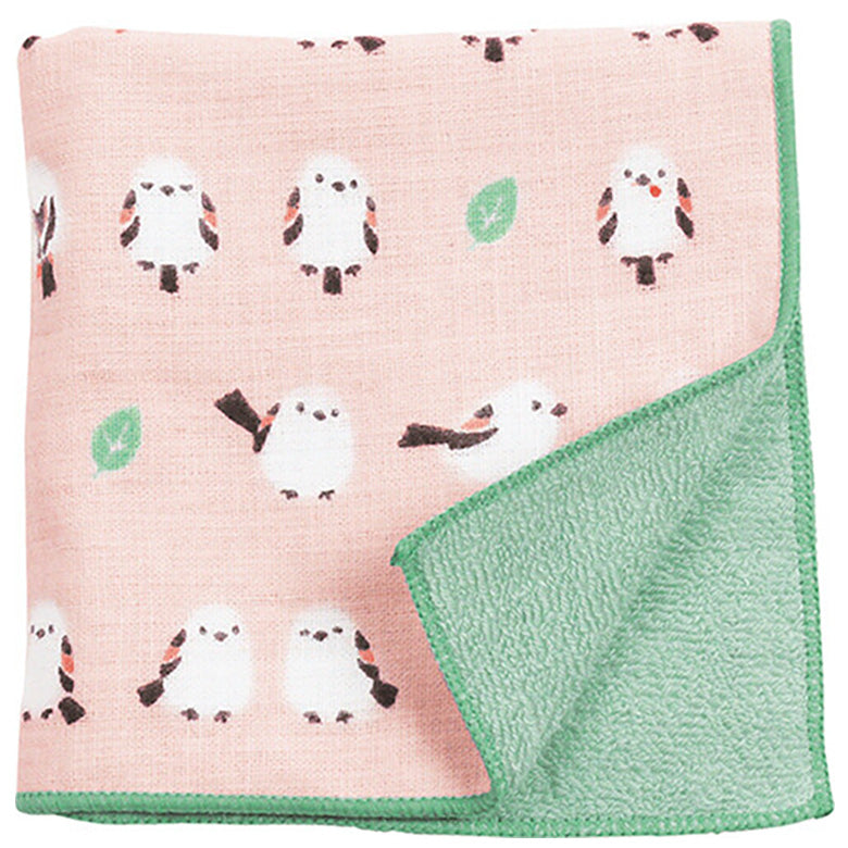 和ハンドタオル ハンカチ ガーゼ パイル 動物 型染め うさぎ 猫 犬