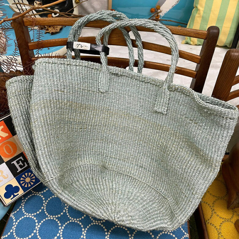 サイザルバッグ 大きめ 12インチ ケニア産のカゴバッグ