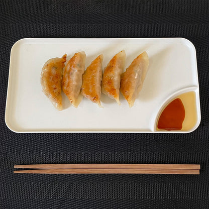 かもしか道具店 醤油の仕切り皿 プレート 餃子 刺身 焼物皿 長角皿 和食器