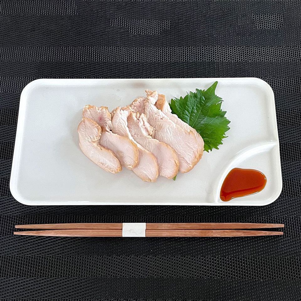 かもしか道具店 醤油の仕切り皿 プレート 餃子 刺身 焼物皿 長角皿 和食器